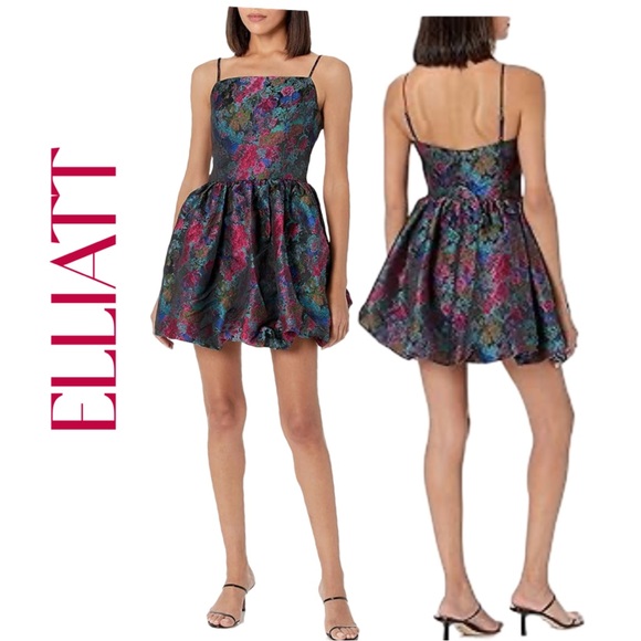 Elliatt Women's Jacquard Multicolor Bubble Florencio Dress Sz S NWT - Picture 1 of 11